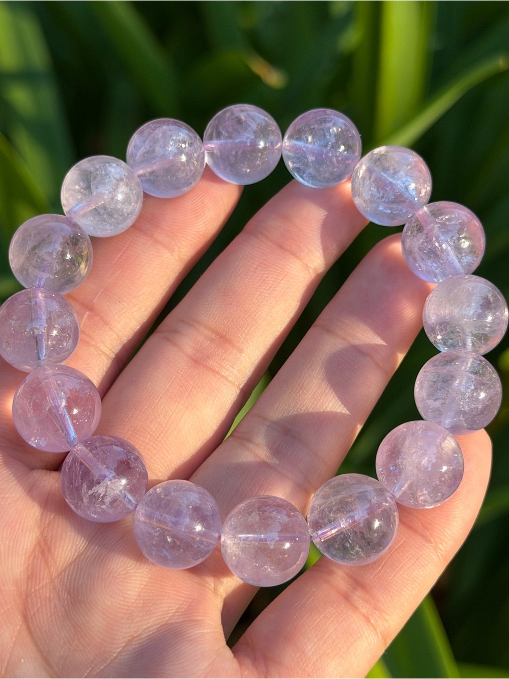 13mm Stretchable Handcrafted Lavender Amethyst Bracelet 1953
